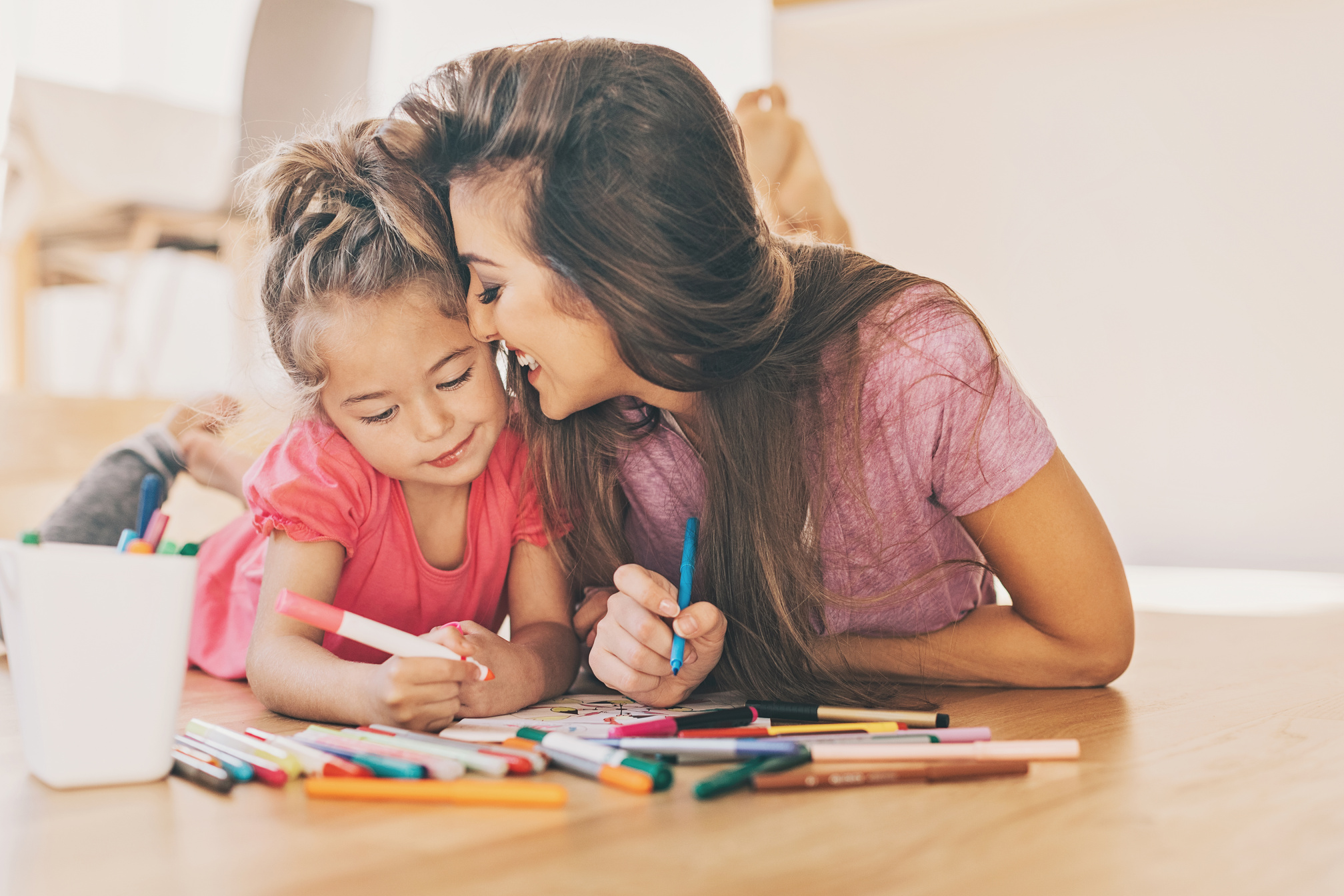 Mother and daughter coloring pages